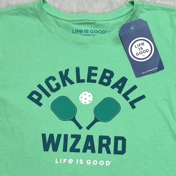 Life is Good Womens Pickleball Wizard Crusher‎ Tee T-Shirt - Green - Picture 2 of 11